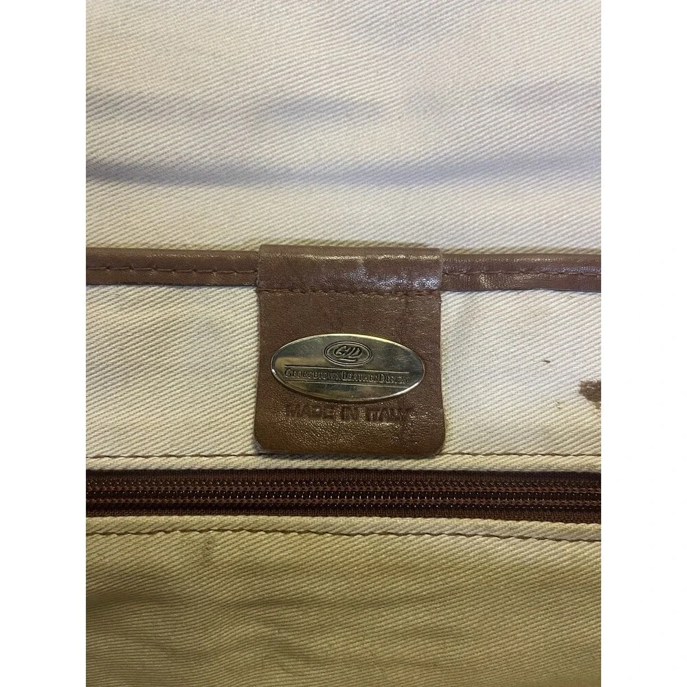 Vintage Georgetown Italy Messenger Bag Laptop Briefcase Leather Boho Emo Hipster